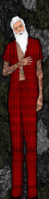 Free printable Christmas bookmarks of Santa in red pajamas